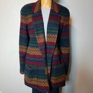 Women's Vintage Size 14 Requirements Patterned Blazer